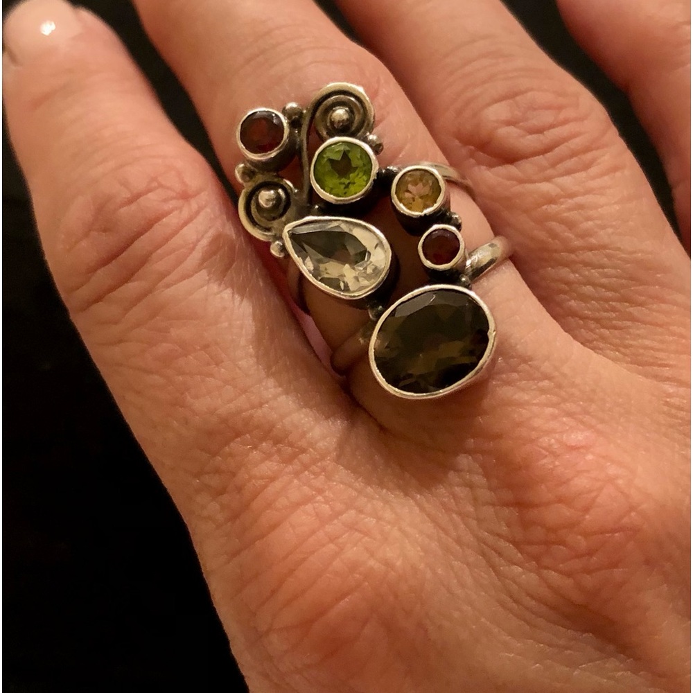 Multicolored Fine Gemstone Ring - image 7